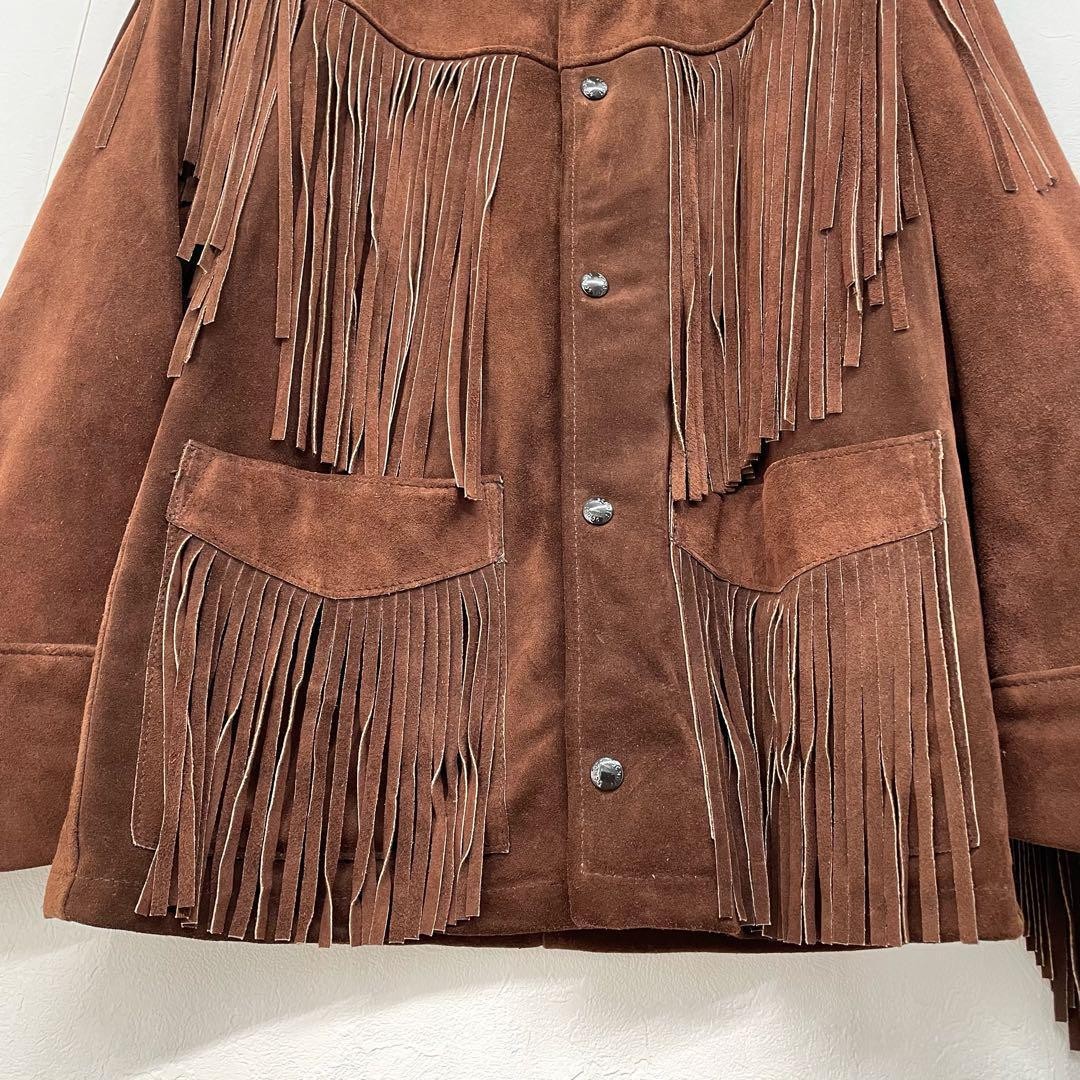 Schott Western Jacket, Fringe, Suede, Brown, Made in USA