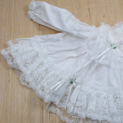 3-teiliges Baby Puppenkleid mit Unterrock Slip & Fußhose Spitze WEISS (z) - Bild 5 von 15