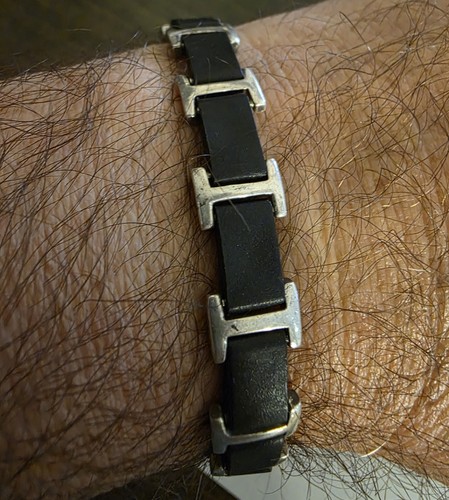 MINAS SPIRIDIS STERLING SILVER 925 NEOPRENE BRACELET. - Picture 12 of 14