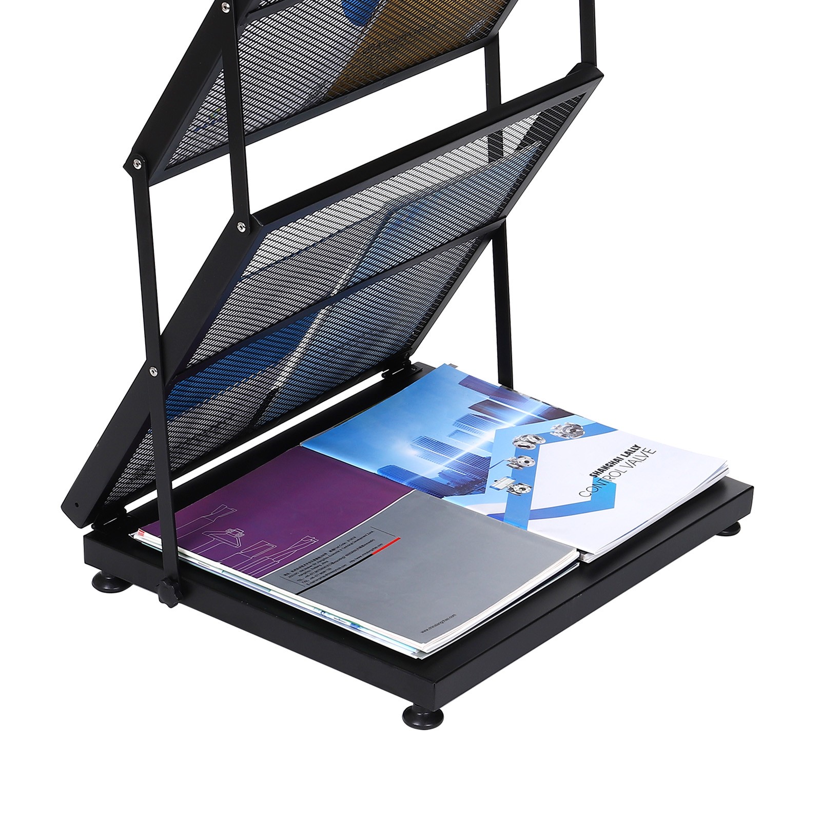 Magazine Rack Layer 5 Layers Foldable Magazine Display Racks Brochure Stand Catalog ...