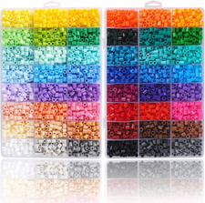 Fuse Beads 48 Colors 9600 Melty Beads Compatible Perler and Hama