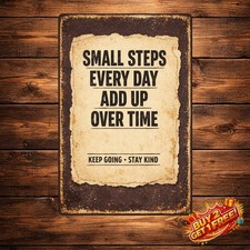Success Motivational Quote Text Art 8x12 Metal Wall Sign Decor