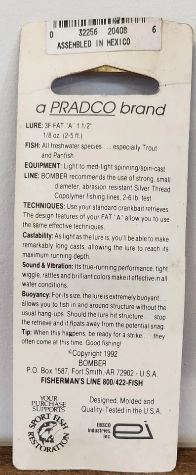 Bomber Ultra Light Fat A Crankbait in Brown Crawdad - Image 2 of 3