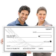 Big Check Large Check - 30" x 16" Reusable Giant Check Big Checks for Present...