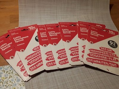 7x Vodafone CallYa Smartphone Spezial Highspeed LTE Prepaid Karte 10  START 