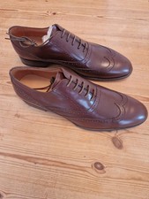 Mens Brown Leather Shoes Vero Cuoio High Quality Calf Brogues Size 44 Brand New.