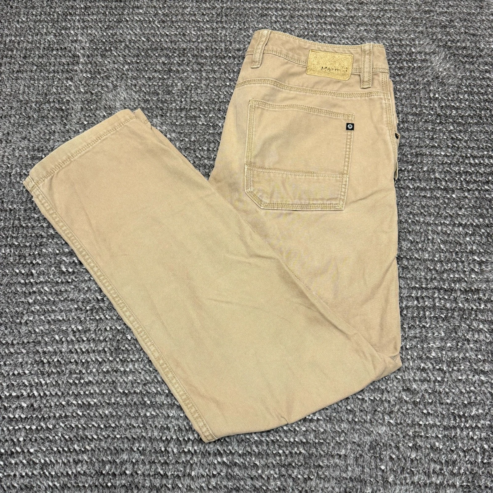 Marmot Mens Pants Size 32x32 Tan Canvas Hiking Outdoor Work Straight Leg