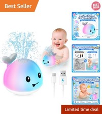 Baby Bath Toys for Kids Ages 1-3 Babies 6-12 , Light Up Whale Sprinkl...