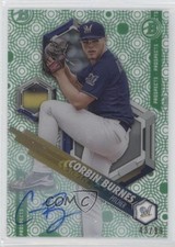 2018 Bowman High Tek Green Rainbow Diffractor 43/99 Corbin Burnes Auto 0r4