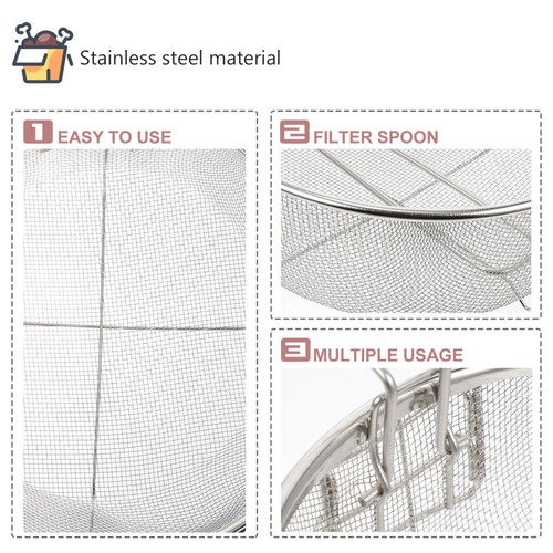 Foldable Frying Basket Dad Stainless Steel Round Fryer Smsll Mesh - Picture 3 of 12