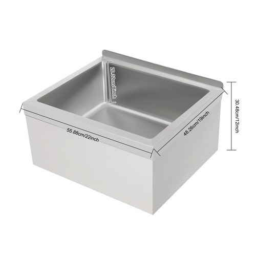 Commercial Wall-mounted Mop Sink Stainless Steel Floor Mop Sink Rectangular