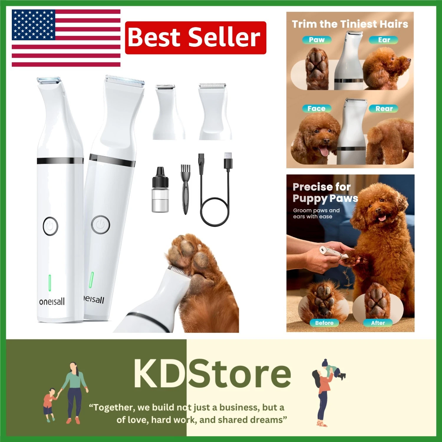 Professional-Grade Cordless Pet Trimmer - Perfect for All Dog Grooming Needs