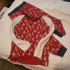 Burt's Bees Baby Adult Pajamas Womens Sz M Trees Organic Cotton Pants Top
