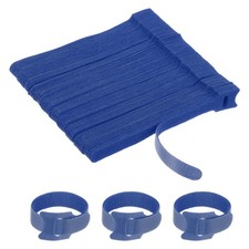 100Pcs 6 Inch Reusable Cable Ties Fastening Hook and Loop Straps Blue