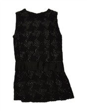 VINTAGE Womens Sleeveless Shift Dress UK 14 Medium Black Check BE90