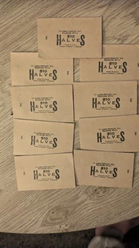 * RARE - LOT of (9) Tubular - HALF DOLLAR Paper Coin Wrappers