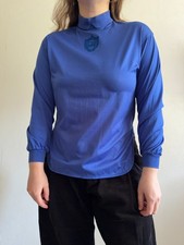 Vintage 80s Christian Dior Sports Women's Long Sleeve Polo Tee CD Logo Top Sz M