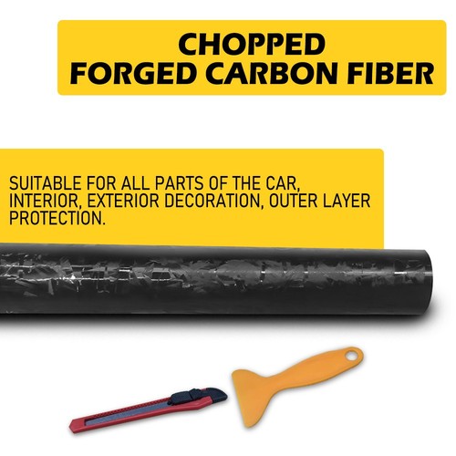 Chopped Forged Carbon Fiber Gloss Black Car Vinyl Wrap Sticker Decal ...