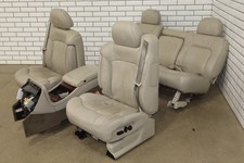 2002 Cadillac Gmt800 Clean Leather Seat Set With Console Shale See Photos 2002 Cadillac Gmt800 Clean Leather Seat Set With Console Shale See Photos