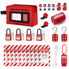 BOZZYS Portable Lockout Tagout Kit 27 Pack OSHA Compliant