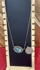 Navajo Artist Greg Yazzie Sterling Silver 16” Turquoise Necklace
