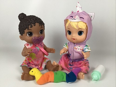 #ad Baby Alive Baby Lil’ Sounds Baby Doll Interactive Set 2018 Lot of 2 #2 $35.66