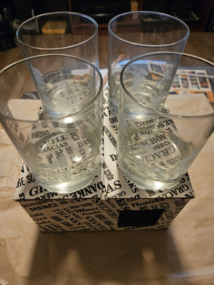Whiskey Glasses Set Of 4. Unused. Mary Queen Of Heaven Labeled. In Box.