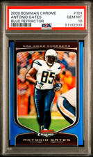 2009 BOWMAN CHROME ANTONIO GATES BLUE REFRACTOR 103/150 PSA GEM MINT POP 2 RARE