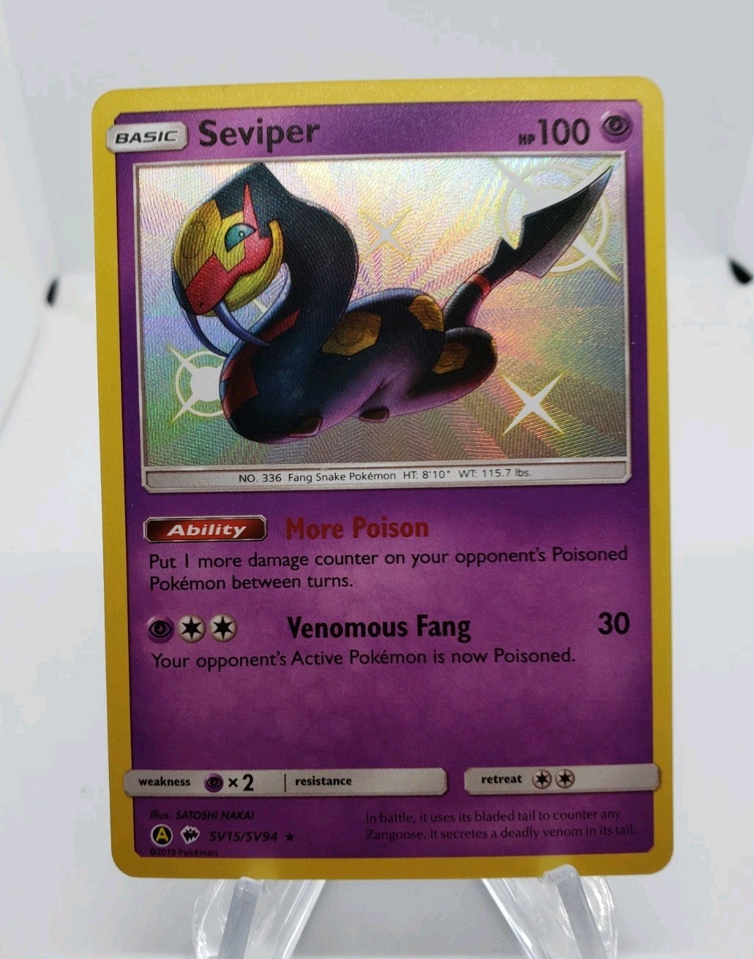 Seviper SHINY SV15/SV94 Hidden Fates Holo Rare Pokemon Card NM