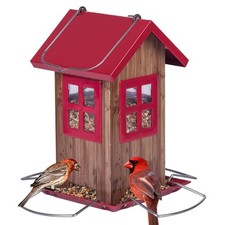 Kingsyard Cute Bird House Feeders for Outside, Hanging Metal Bird Feeder with...