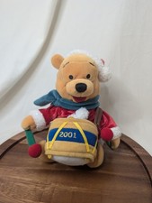 Disney Store 2001 Christmas/Holiday Winnie The Pooh Plush With Drum And Hat