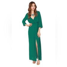 Lulus Wrapped in Romance Teal Maxi Dress Womens Size Medium