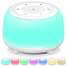 White Noise Sound Machine with 7 Colors Night Light 34 Soothing Sounds, Porta...