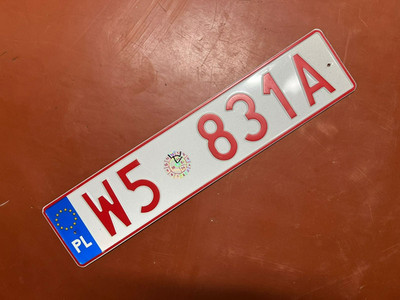 Poland Temporary License plate transit Europe car number