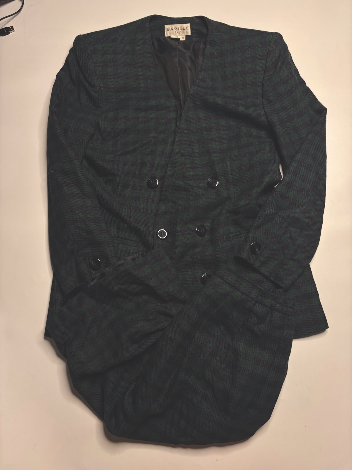 VTG Saville Women’s Size 10 Skirt Suit Set Plaid Wool Blend Career Style Preppy