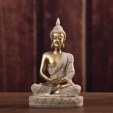 Green Sandstone Buddhist Figurine Ornament Buddha Statue Zen Ornament Indoor