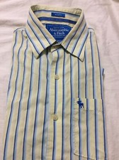 Abercrombie Fitch Shirt Mens Large Button Down Blue Stripe Tee Work