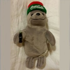 Coca-Cola bean bag Seal with Ski Cap Coke Beanie PLUSH TOY Holiday 1998