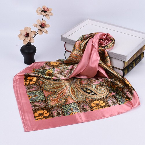 Halstuch Seidentuch Schal Tuch 90x90 Beige schwarz Seidenschal Seide Stola Damen - Bild 15 von 37