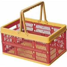 Folding Basket Stackable Plastic Collapsible Storage Bin SSB-31PK Azumaya NEW