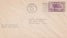 STAMP US SCOTT 772 "Charter Oak" 3 CENT 1935 FDC - H