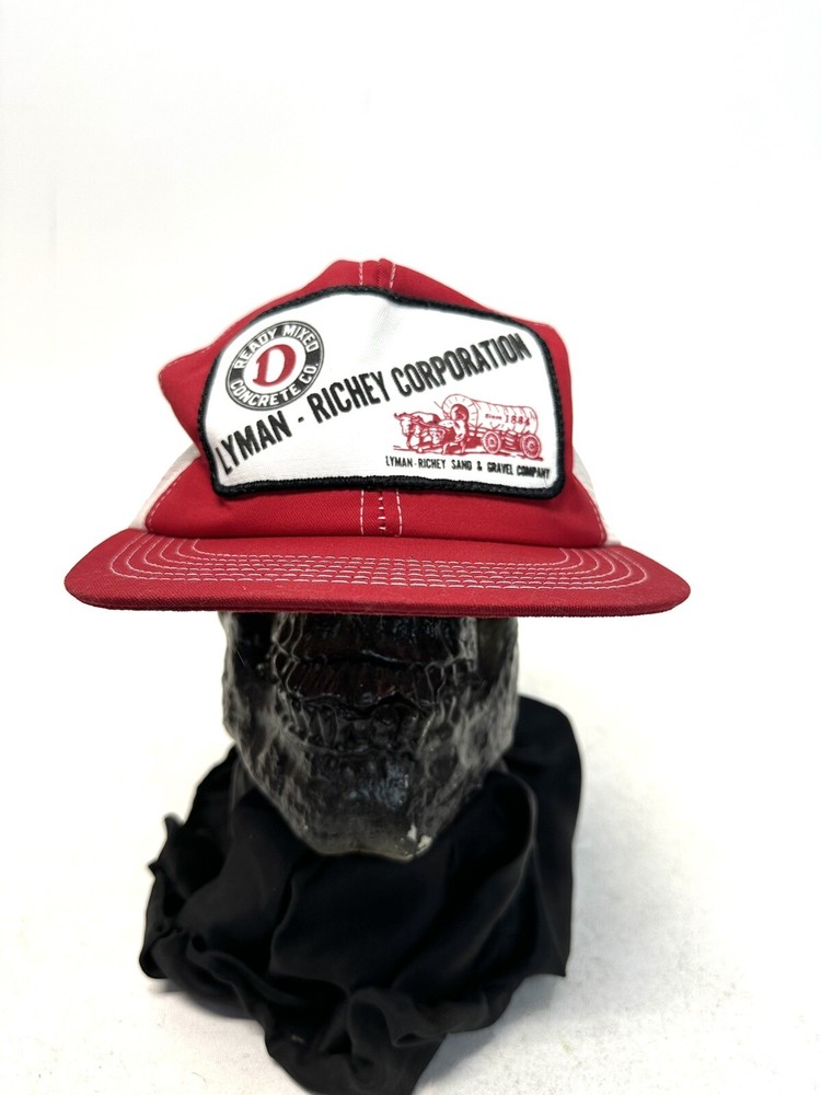 Vintage Lyman Richey Snapback Trucker Hat with Big Patch - K Products Concrete Sand Gravel
