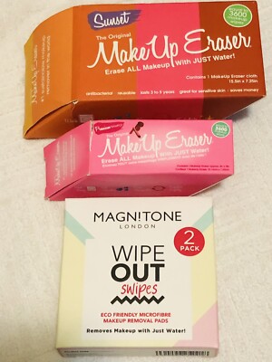 Reusable Makeover Remover: 2-pk Magnitone Wipe Out Swipes + 2-pk MakeUp Eraser