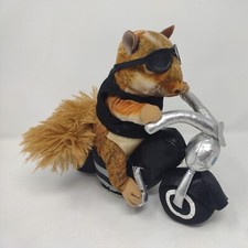 Gemmy "Born to be Wild" Squirrel Riding Motorcycle Plush Dad Father Gift