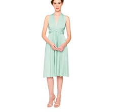 NWT $270 Twobirds Classic Convertible Tea Length Bridesmaid Dress in Lime  Sz A