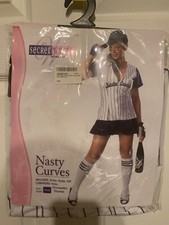NWOT Secret Wishes Nasty Curves Baseball Uniform Adult Size S Dress Hat Socks