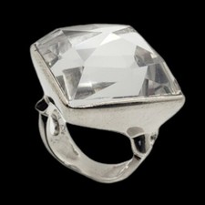 Stunning Vintage 925 Sterling Silver Rock Crystal Quartz Ring