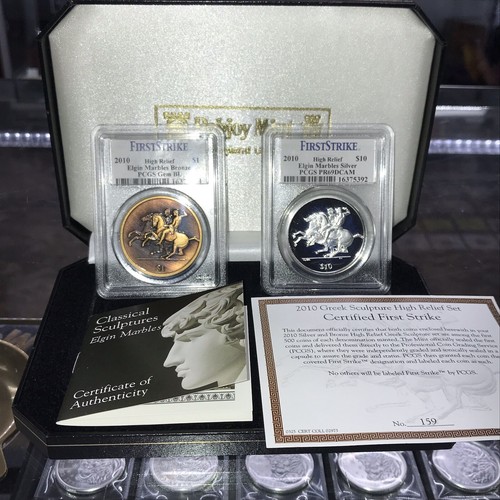 2010 Greek Sculpture High Relief (2 coin Set) First Strike PR69DCAM - Picture 12 of 19