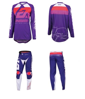 Answer Syncron 2023 MX Motocross Offroad Trikot Shirt Hose Combo Kit Damen
