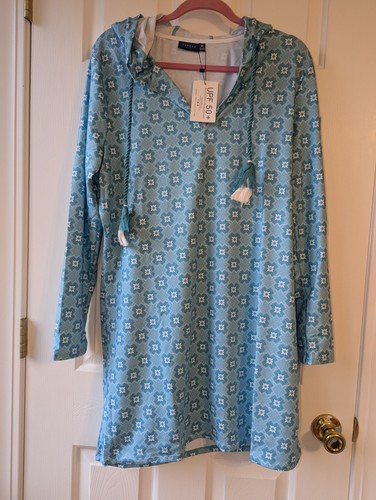 ABITO CON CAPPUCCIO CABANALIFE AGUA TROPICAL 15% SPANDEX TUNICA DONNA XL - Foto 9 di 10